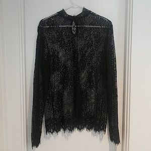 Sheer black lace H&M top